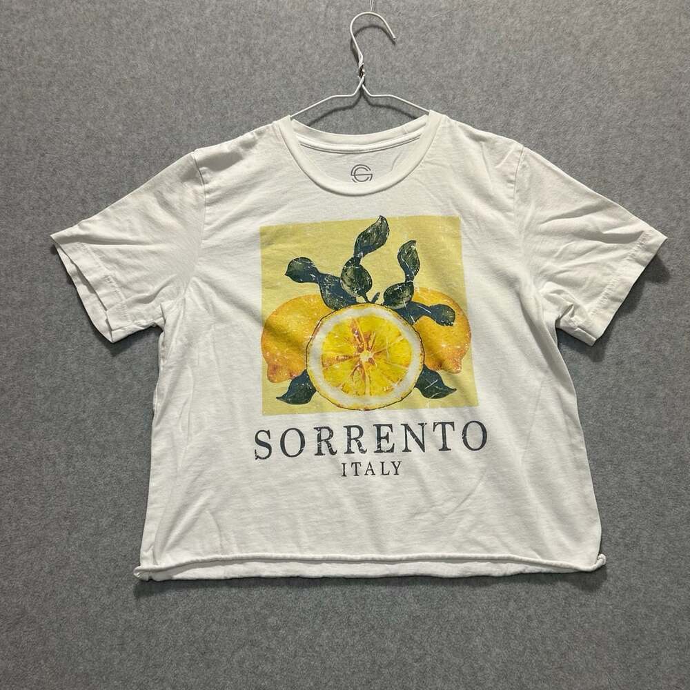 Vintage Social Culture White Sorrento Italy T-Shirt, Size Medium